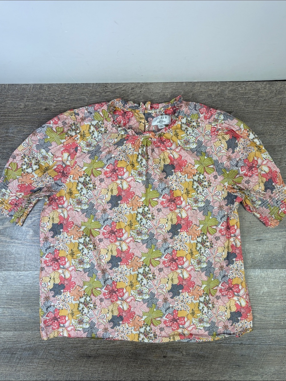 J.Crew x Liberty® Smocked Puff-Sleeve Top Mauvey Floral Size Medium